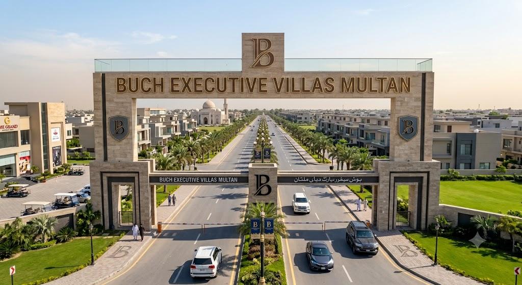 Buch Executive Villas Multan entrance gate